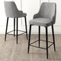 Hanah Home Enox Juego de 2 Taburetes de Bar Gris y Negro